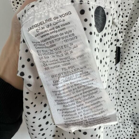 Jacqueline de Yong Women’s Short Sleeve Polka Dot size 34 Listed as Small - Picture 8 of 13